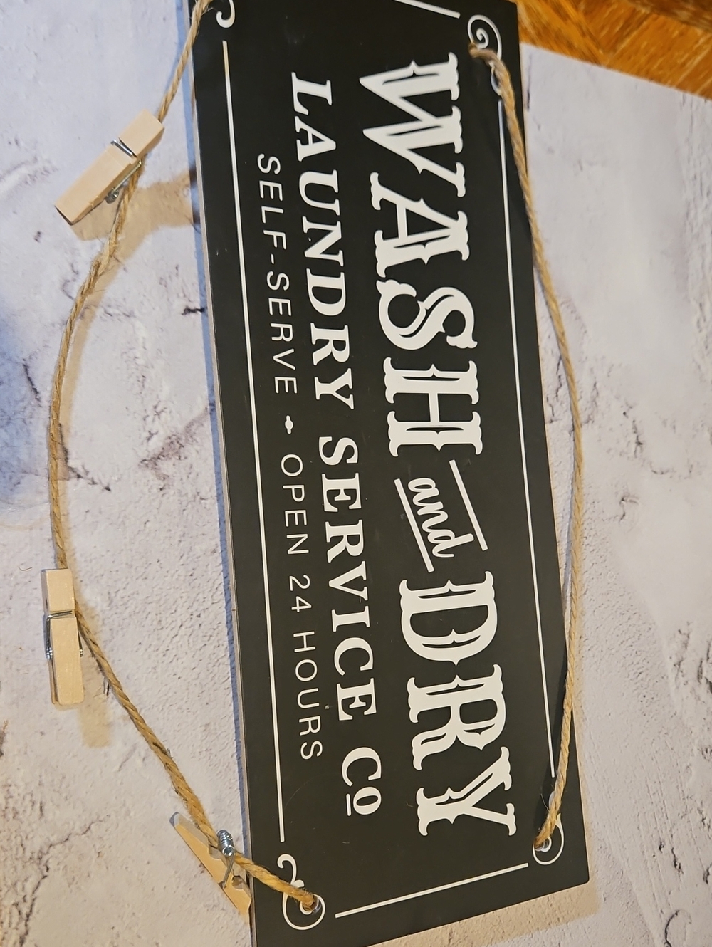 🌟3/$25🌟 Laundry Service Black Wall Sign - Wash and Dry